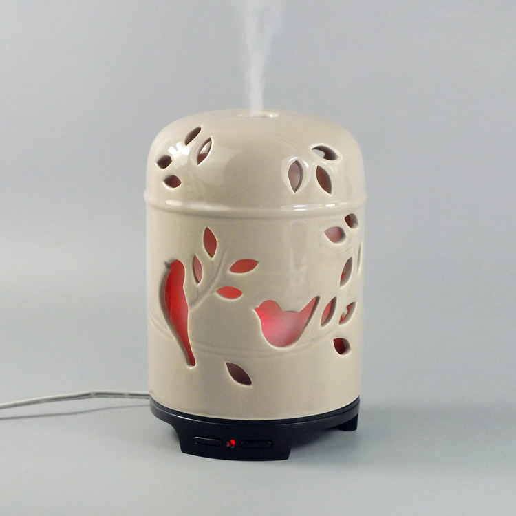 Humidifier porcelain scent diffuser gray bird