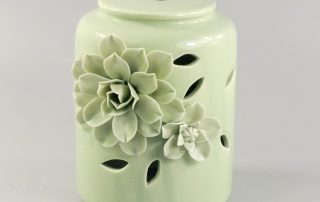 aroma diffuser porcelain green handy flower small cover