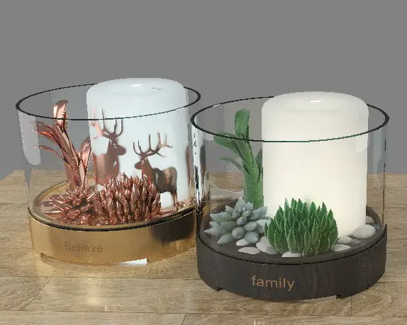 Green-Life original tabletop aroma diffuser series combining faux succulents, clear glass covers and decorative bases, developed for B2B home fragrance, gift and lifestyle sourcing with OEM and ODM customization options.