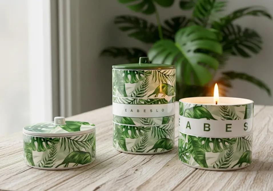 Green-Life original stackable candle jar series featuring modular ceramic vessels with mix-and-match decals, textures and glaze colors for B2B candle brands, gifting programs and OEM or ODM development.